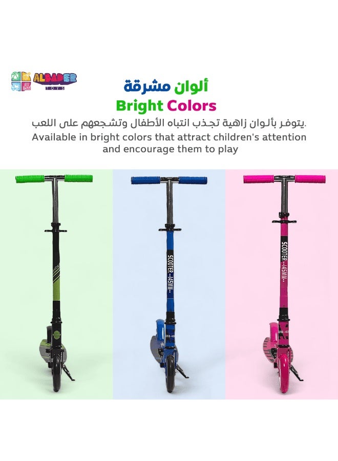 AL BADER Kick Scooters for Kids, 3 Adjustable Height Foldable Scooter, With 2 Pu Large Diameter Silent Wheels and Anti-Slip Deck, Suitable for Boys and Girls Aged 5 to 14 and Up To 100kg, Green - Image 5